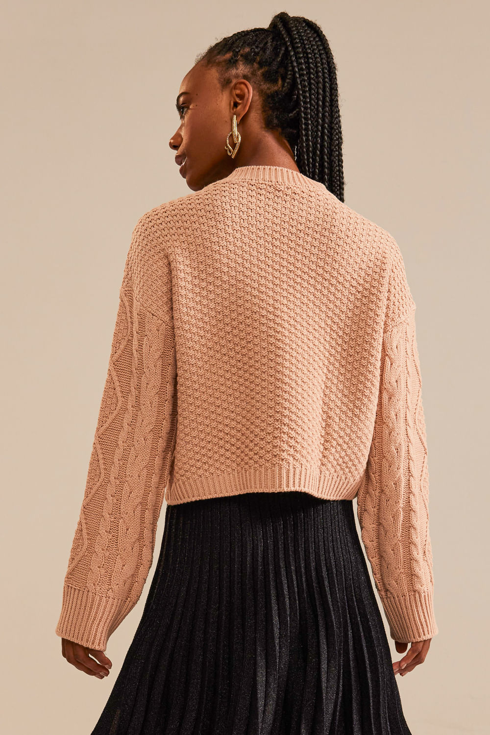 Blusa Tricot Tati Bege Macchiato