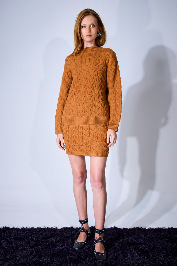 Conjunto Tricot Blusa + Saia Vitoria Mascavo