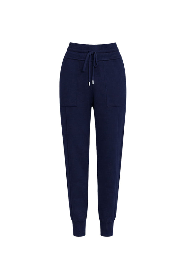 Calça Tricot Bia Jogger Azul Marinho