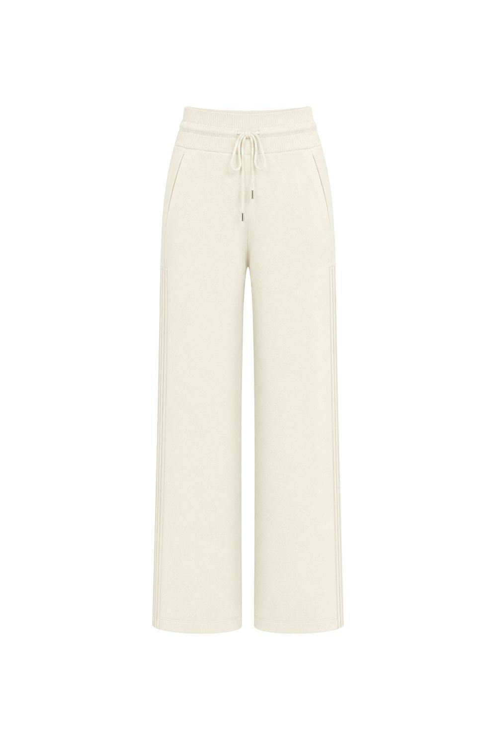 Calça Tricot Bia Pantalona Branco Marfim