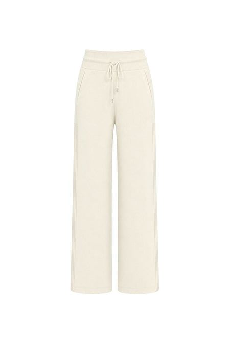 Calça Tricot Bia Pantalona Branco Marfim
