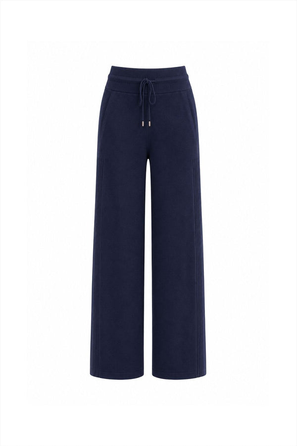 Calça Tricot Bia Pantalona Marinho