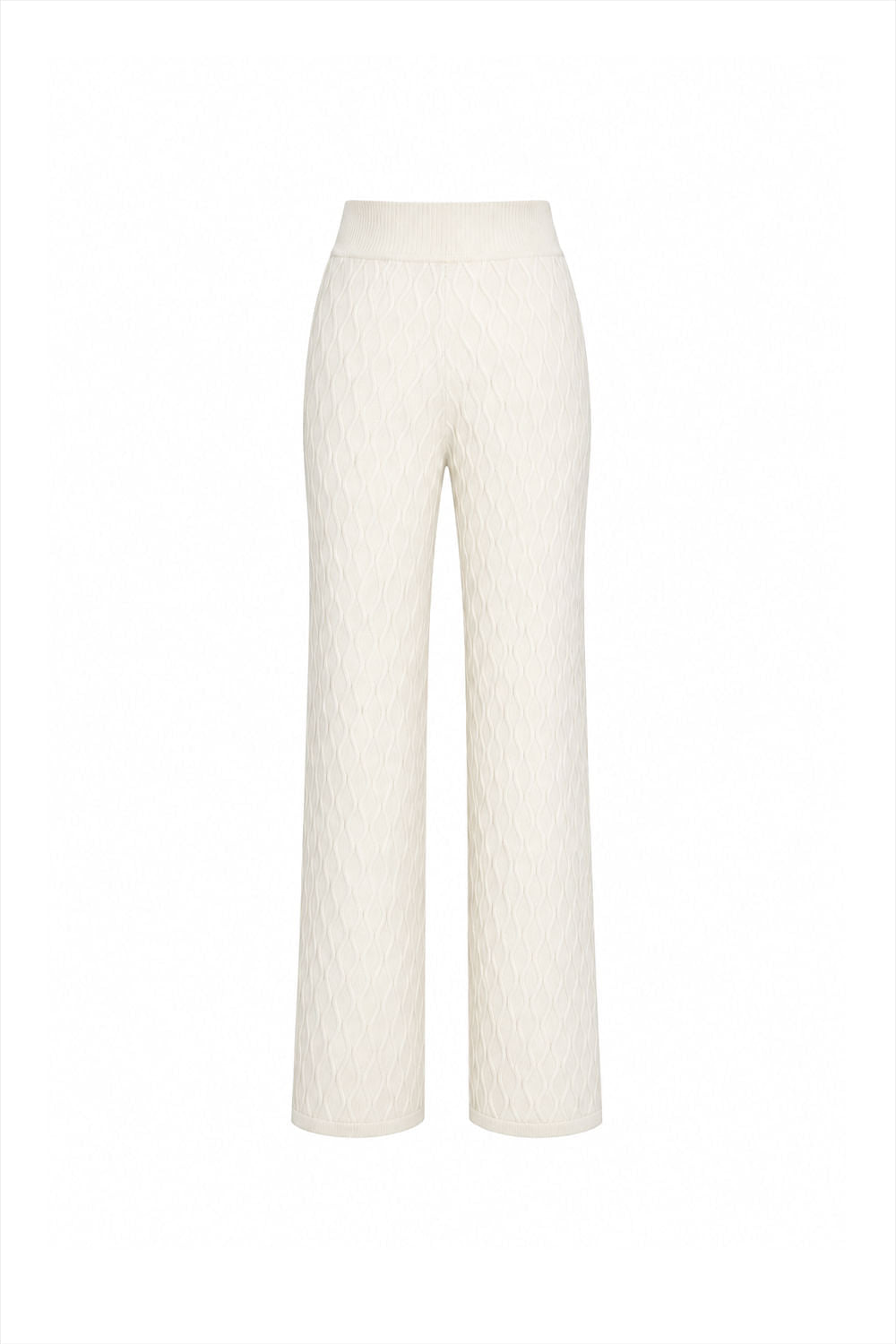 Calça Tricot Flora Flare Off White