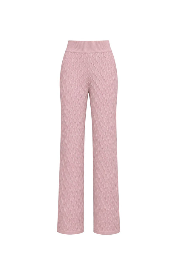 Calça Tricot Flora Flare Rosa Prímula
