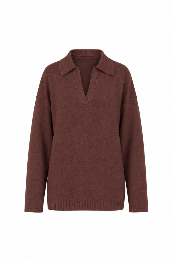 Camisa Tricot Leda Manga Longa Cacau