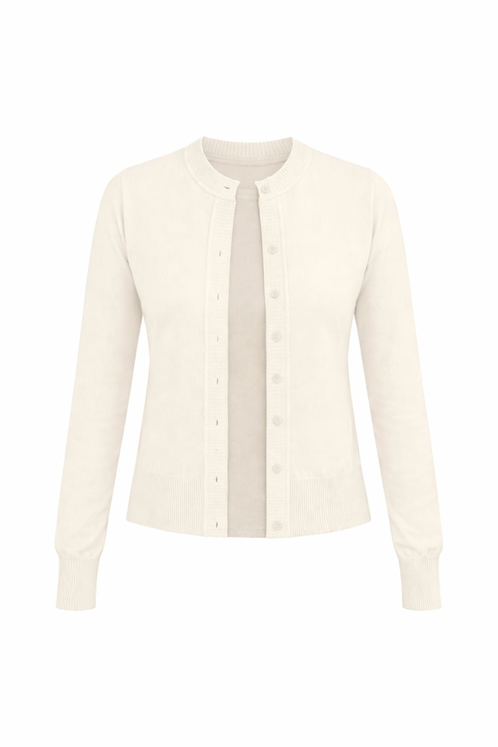 Casaco Tricot Bia Branco Marfim