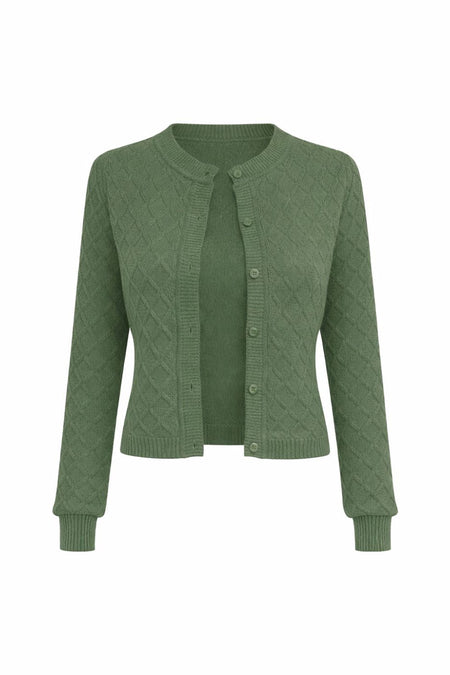 Casaco Tricot Juliane Verde Militar