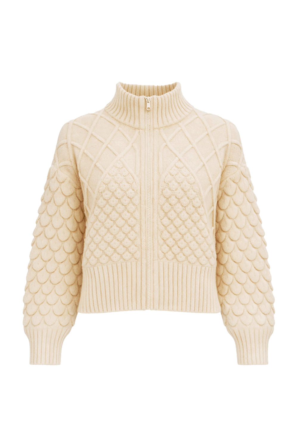 Casaco Tricot Rose Bege Areia