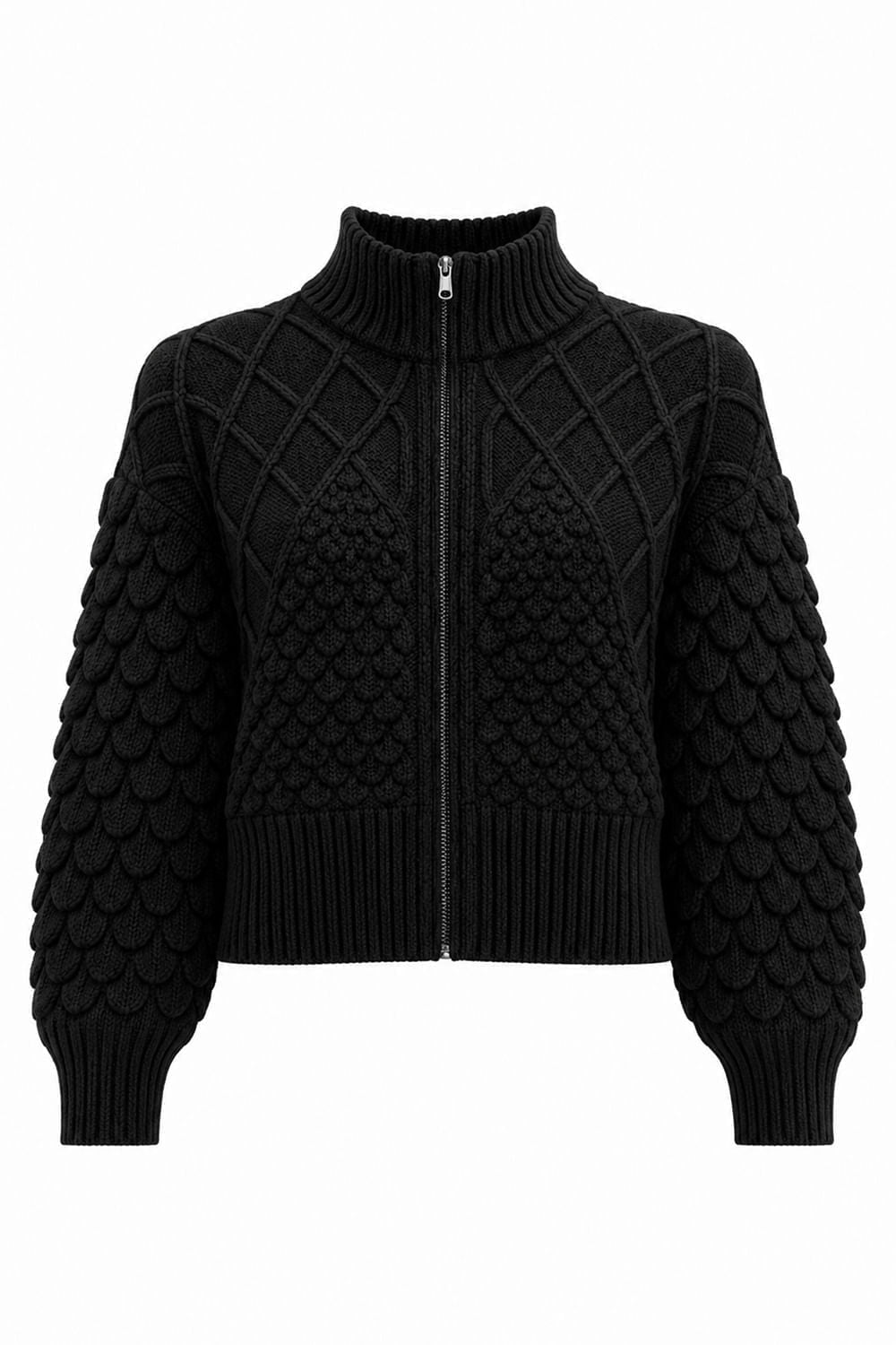 Casaco Tricot Rose Preto