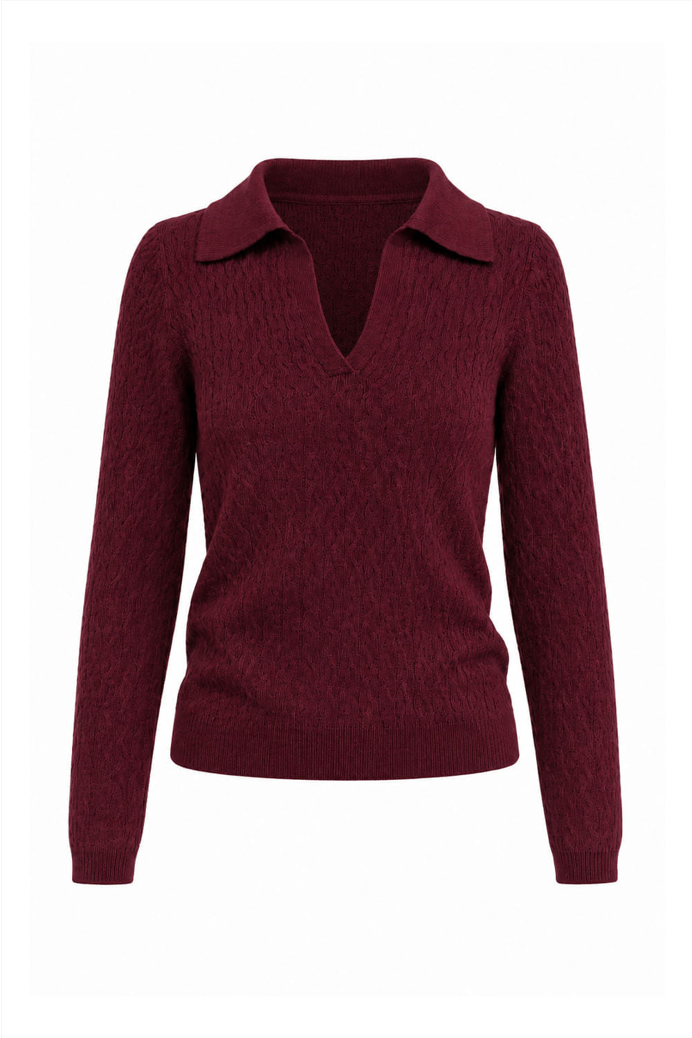 Camisa Tricot Ana Manga Longa Vinho