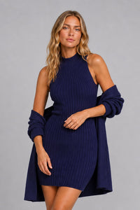 Casaco Tricot Cleo Azul Marinho