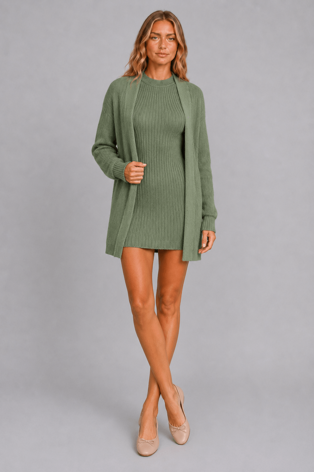 Casaco Tricot Cleo Verde Militar