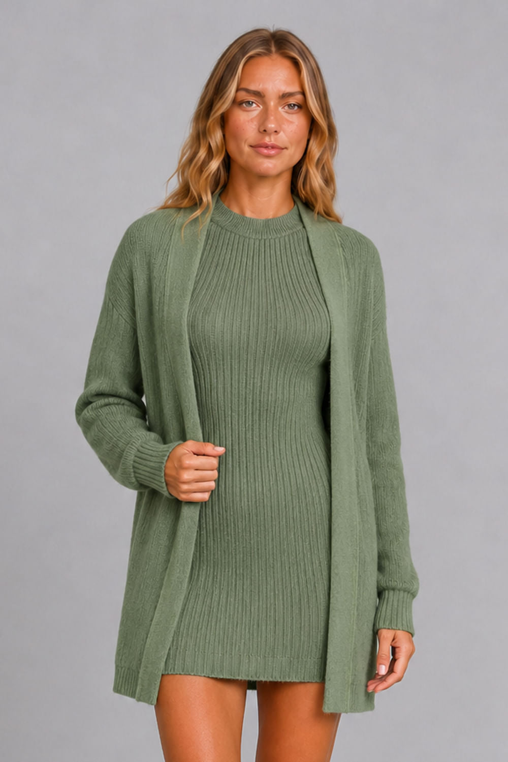 Casaco Tricot Cleo Verde Militar