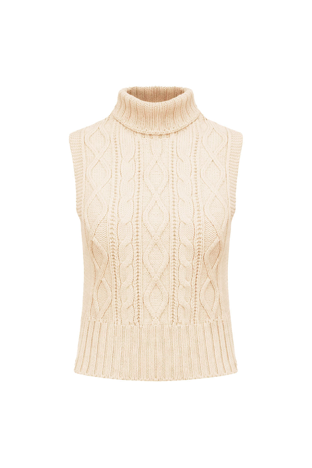 Colete Tricot Rose Bege Areia