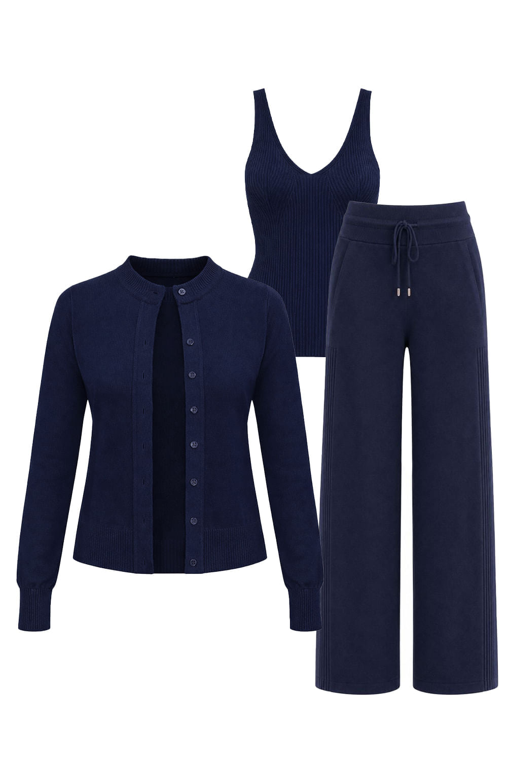 Conjunto Tricot Bia Pantalona Marinho