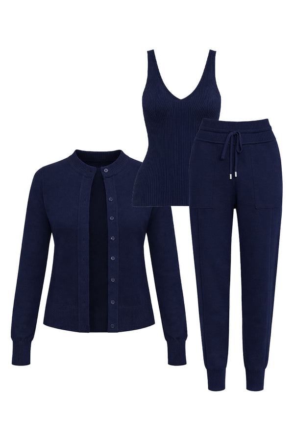 Conjunto Tricot Bia Azul Marinho