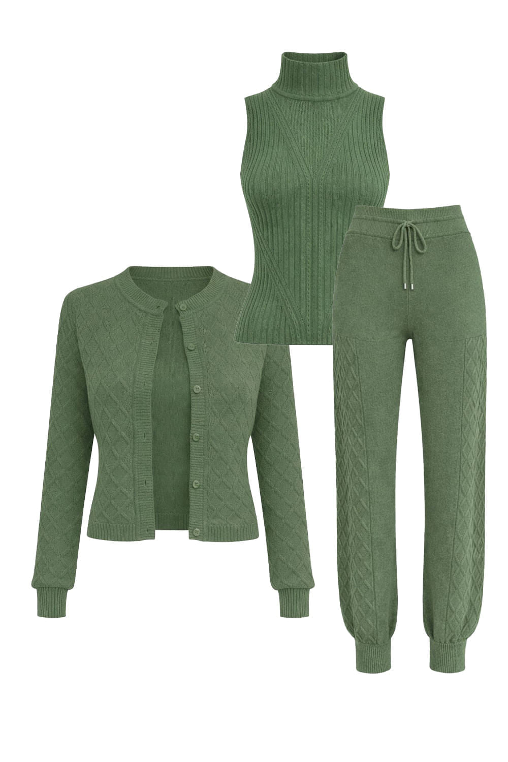 Conjunto Tricot Juliane Verde Militar