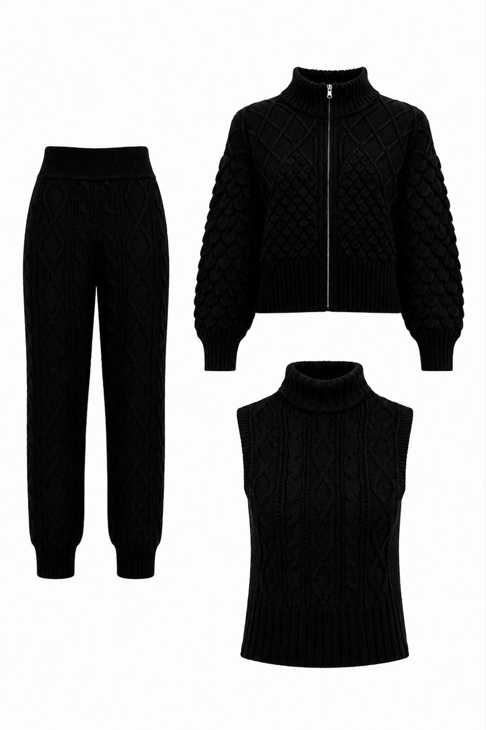 Conjunto Tricot Rose Preto