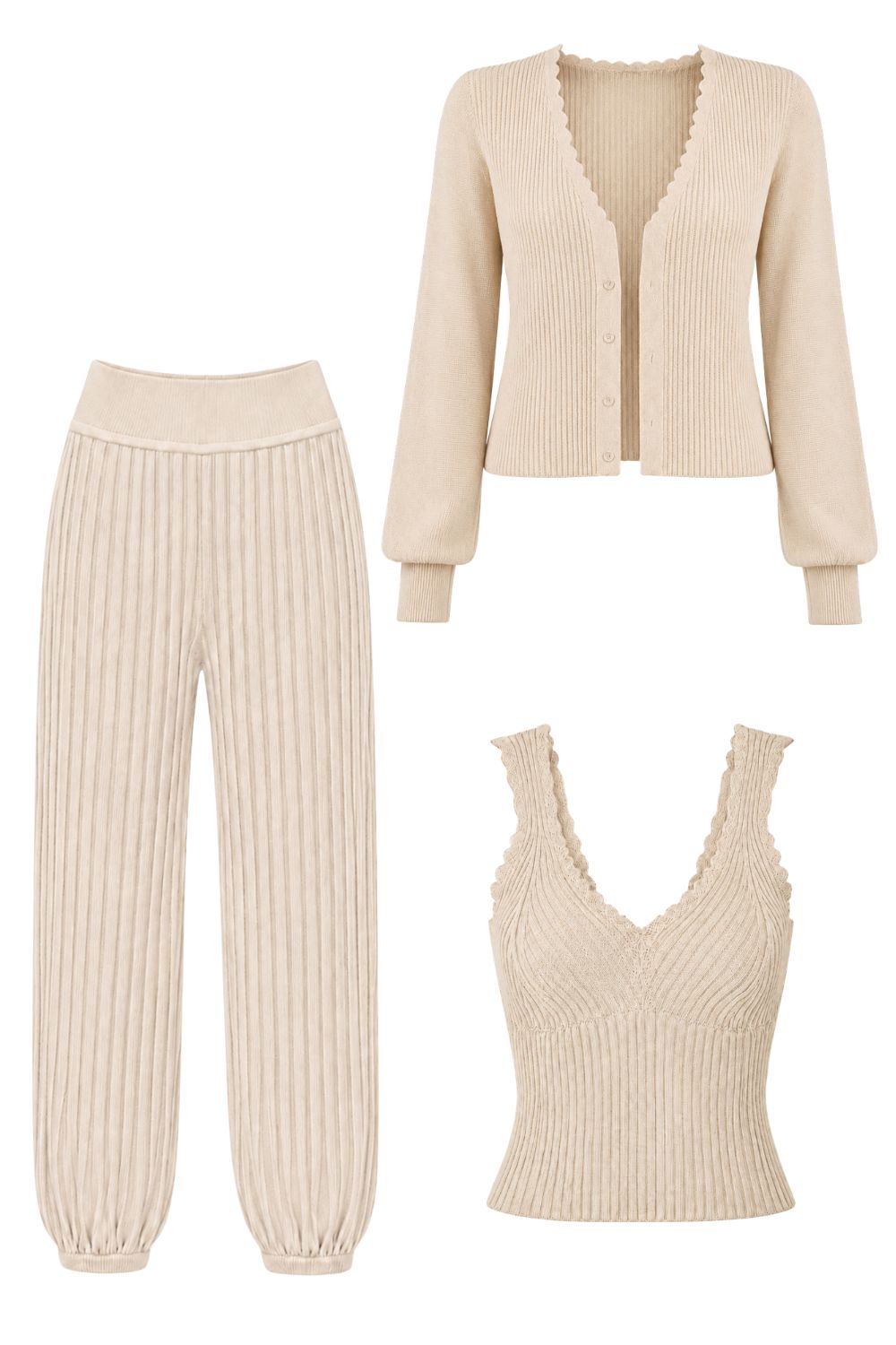 Conjunto Tricot Yara Bege Field