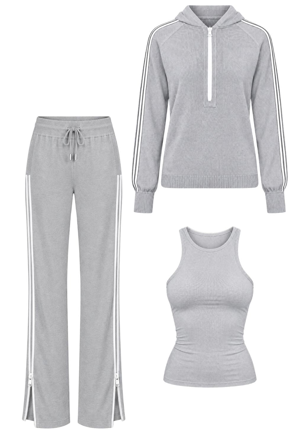Conjunto Tricot Elara Cinza Mescla