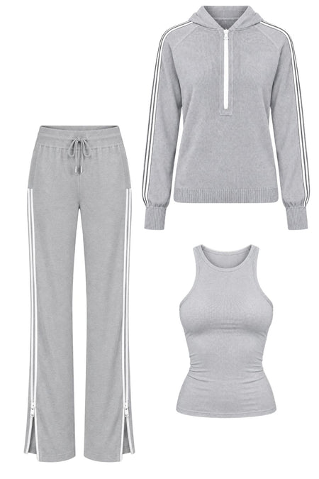 Conjunto Tricot Elara Cinza Mescla