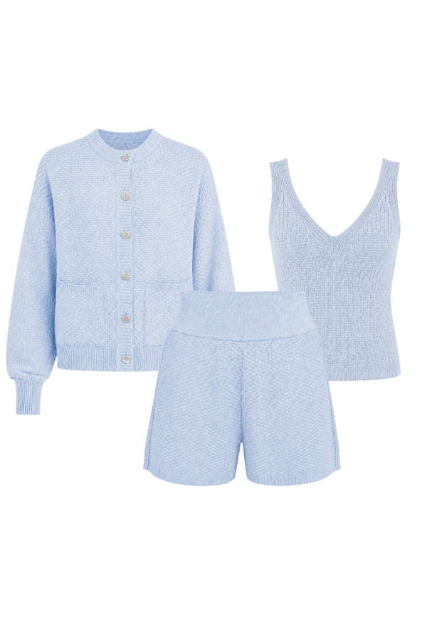 Conjunto Tricot Amora Azul Ice