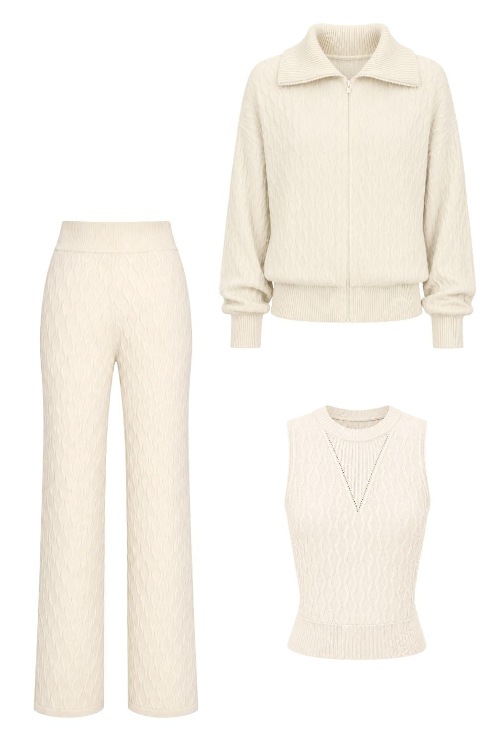 Conjunto Tricot Flora Off White