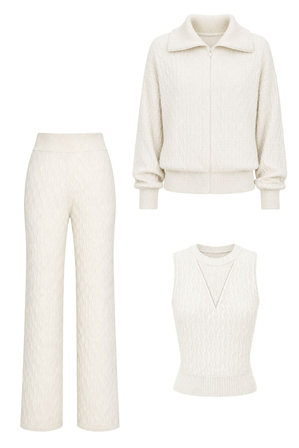 Conjunto Tricot Flora Off White