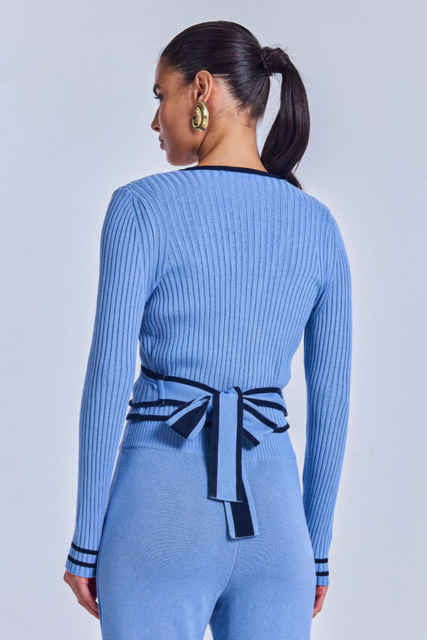 Cachequer Tricot Catarina Azul Celeste e Marinho