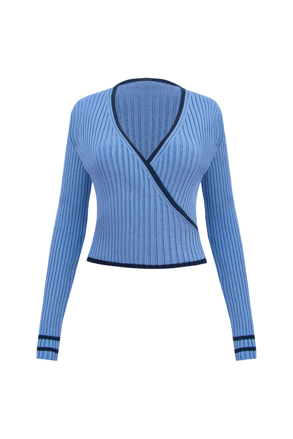 Cachequer Tricot Catarina Azul Celeste e Marinho