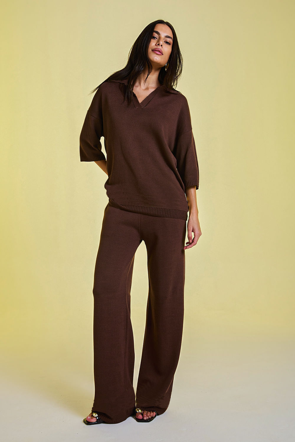Calça Tricot Leda Cacau