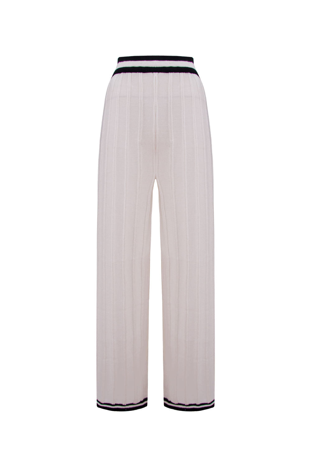 Calça Tricot Alice Off White e Preto