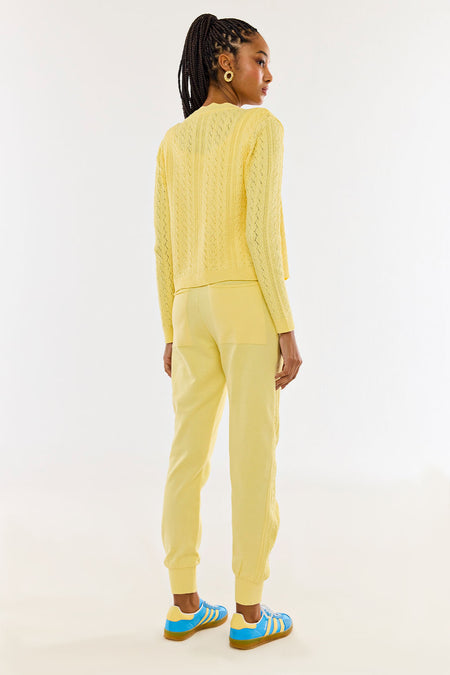 Calça Tricot Amelie Amarelo Manteiga