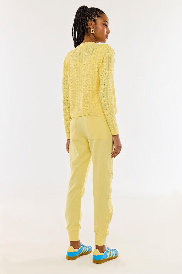 Calça Tricot Amelie Amarelo Manteiga