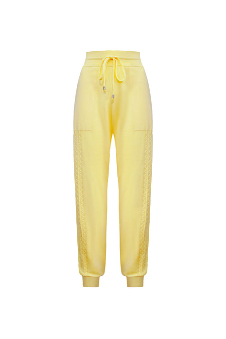 Calça Tricot Amelie Amarelo Manteiga