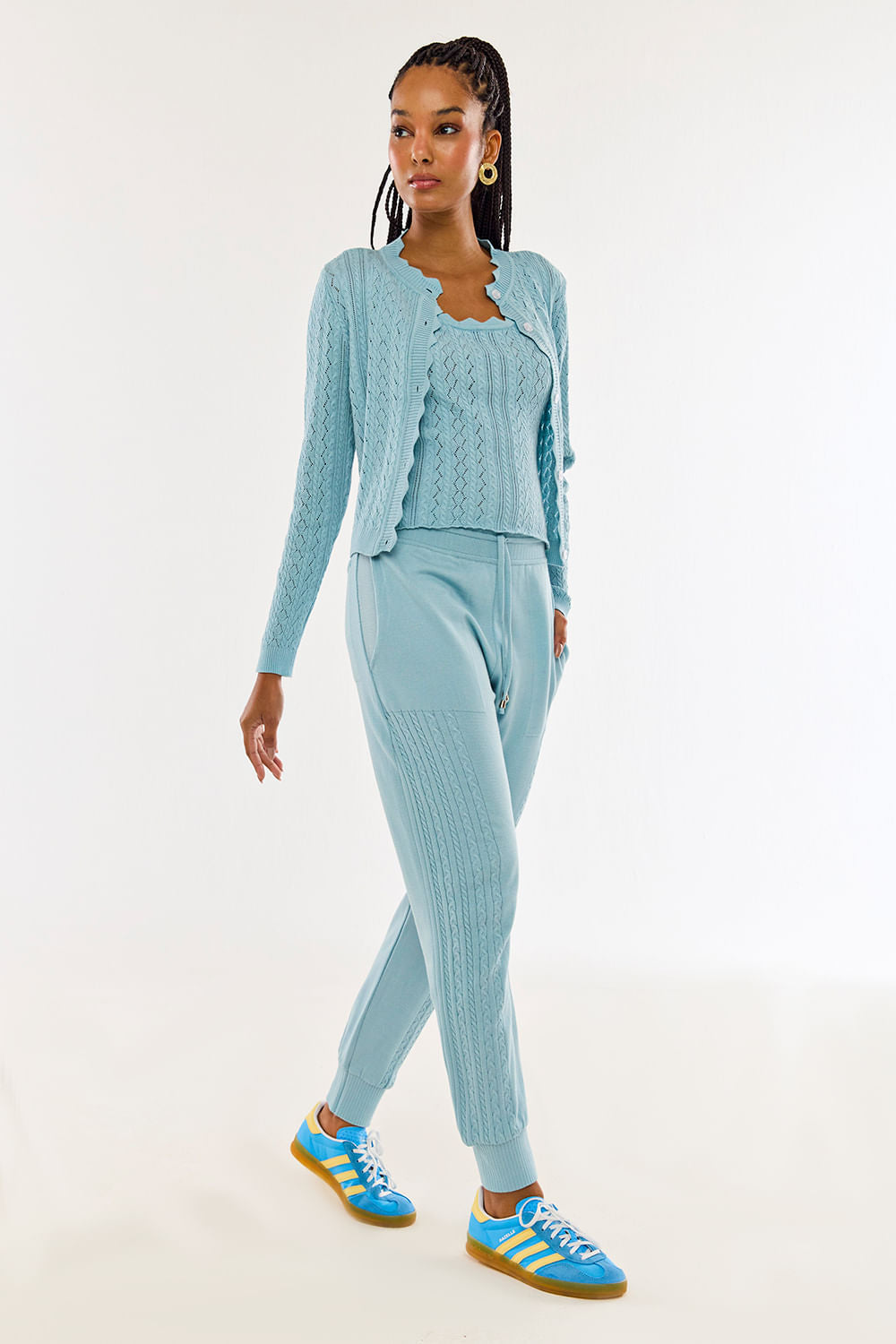 Calça Tricot Amelie Azul Sonho