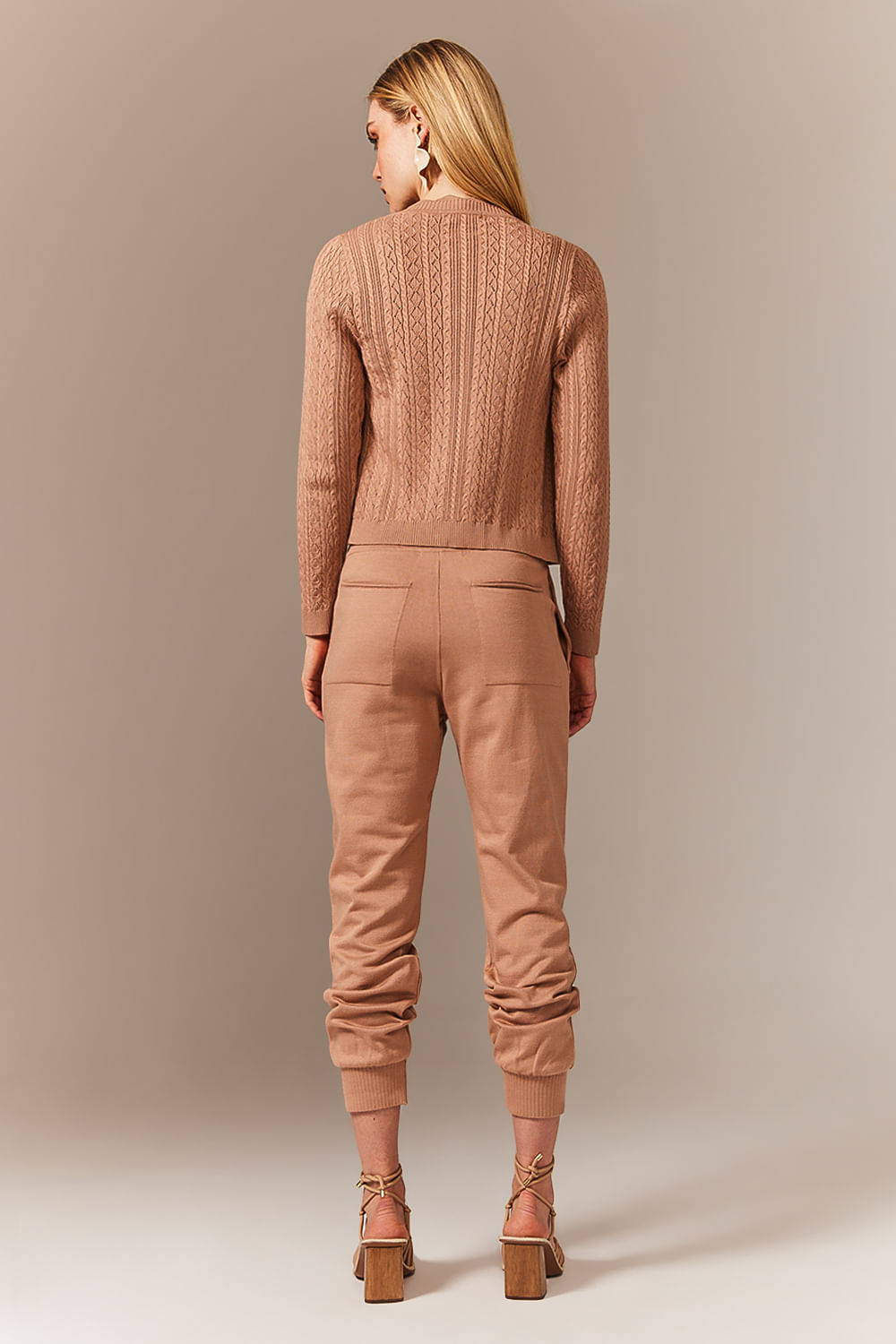 Calça Tricot Amelie Bege Tan