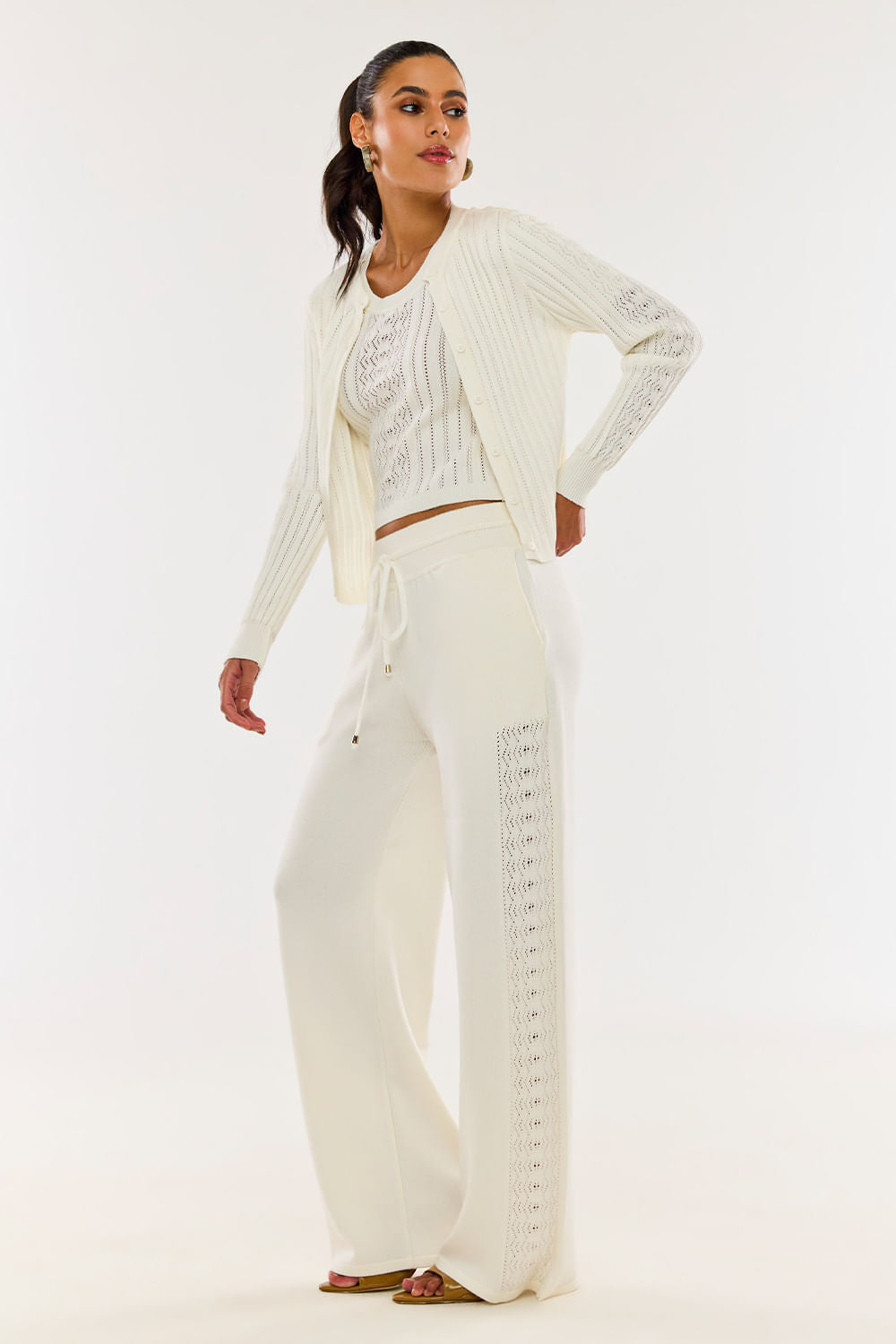 Calça Tricot Aurora Off White