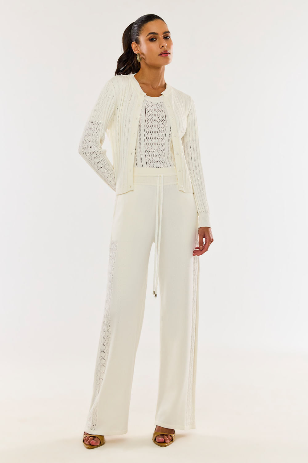 Calça Tricot Aurora Off White