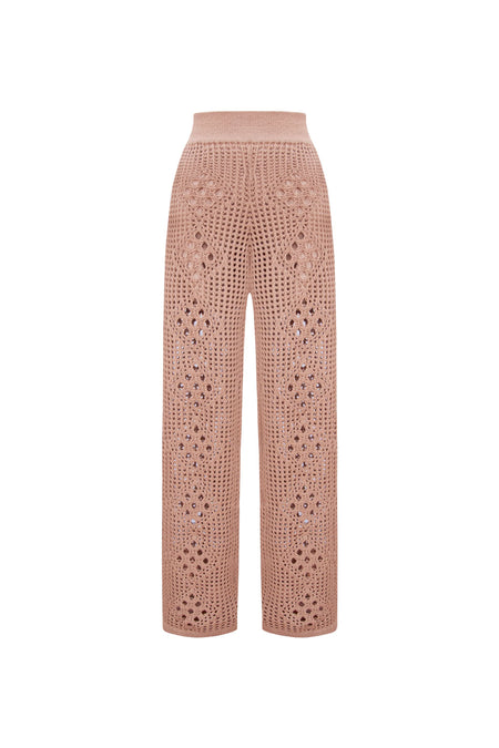 Calça Tricot Bertha Bege Toast