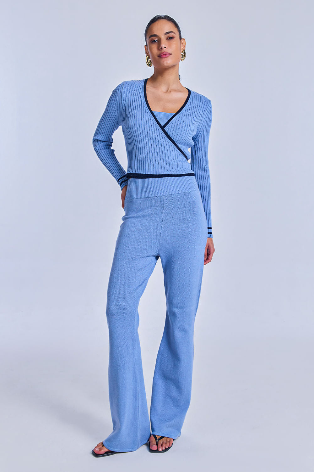 Calça Tricot Catarina Azul Celeste