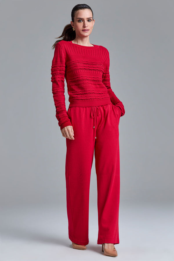 Conjunto Tricot Cintia Vermelho
