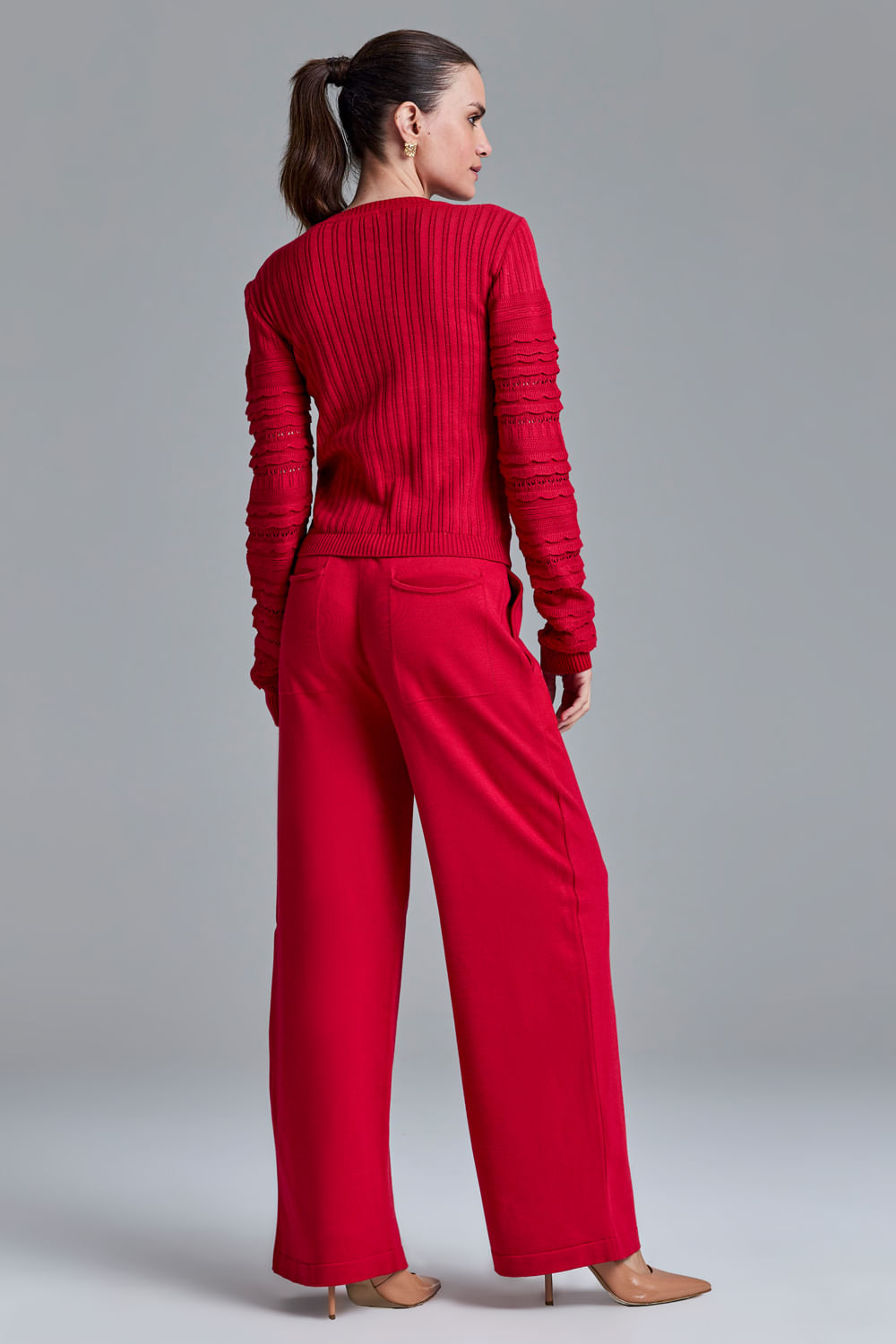 Conjunto Tricot Cintia Vermelho
