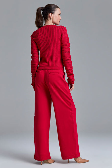 Conjunto Tricot Cintia Vermelho