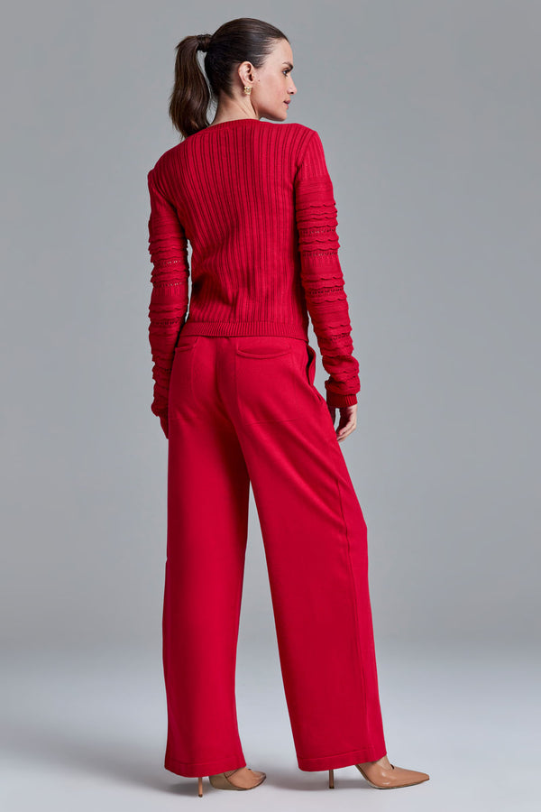 Conjunto Tricot Cintia Vermelho