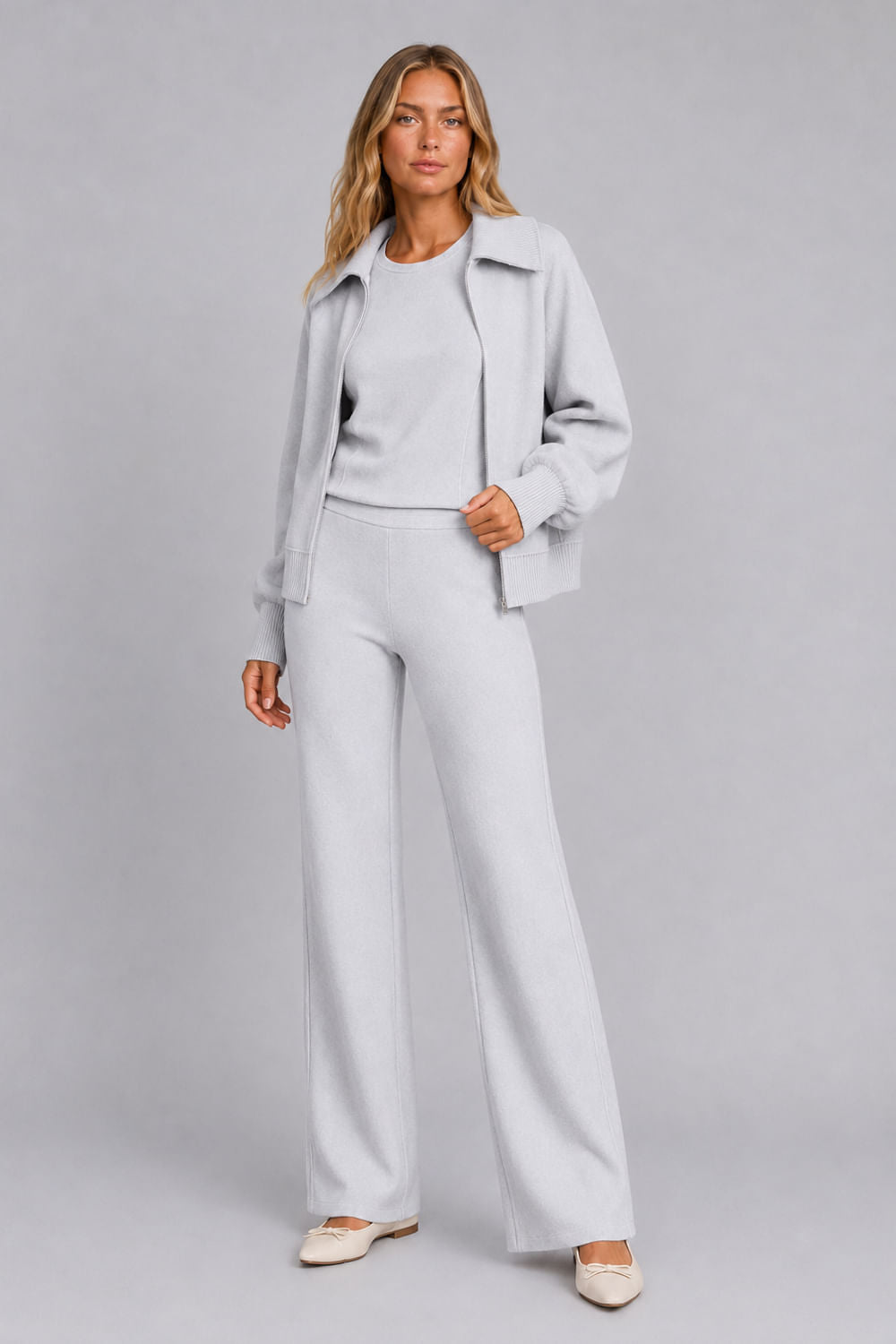 Conjunto Tricot Cora Azul Nuvem