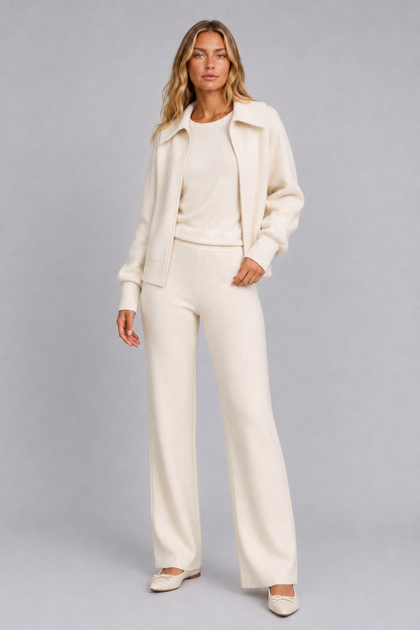 Calça Tricot Cora Pantalona Off White