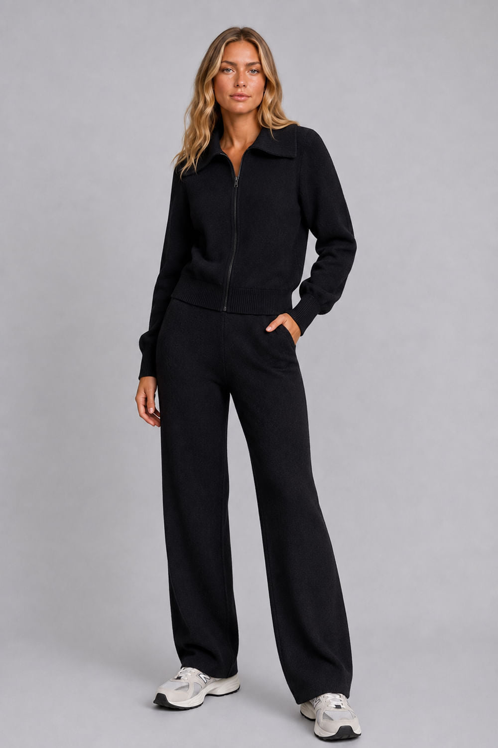 Calça Tricot Cora Pantalona Preto