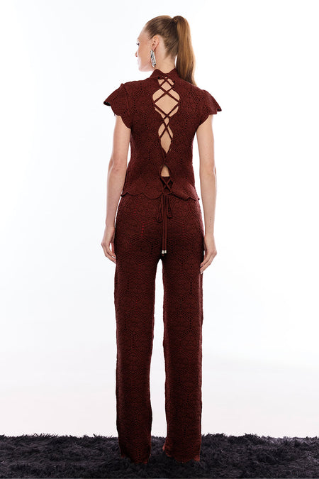 Calça Tricot Darla Chocolate