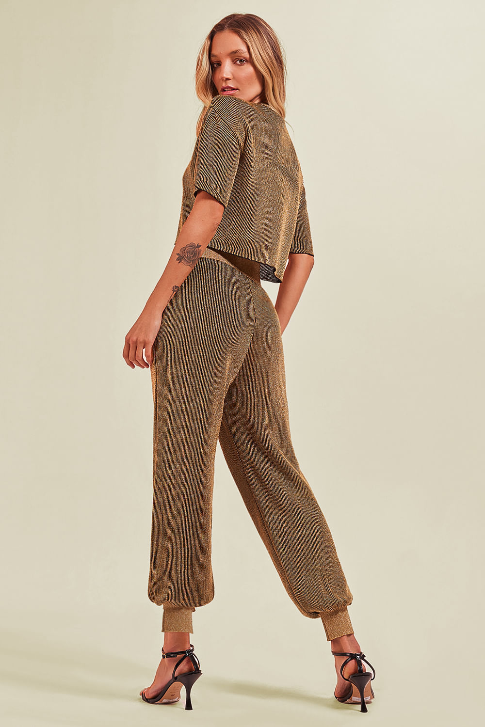 Calça Tricot Dominique Gold